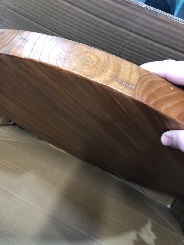 Photo 4 of ***DAMAGED***MISSING HARDWARE WELLAND Rustic Round Old Elm Wooden Coffee Table