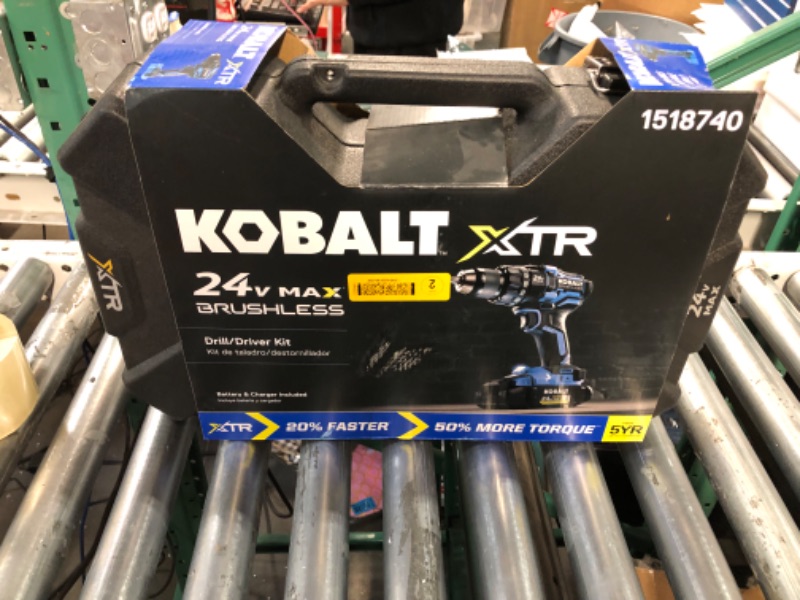 Photo 3 of (not functional, sold for parts) Kobalt XTR 24-Volt Max 1/2-in Brushless Cordless Drill (Charger Included)