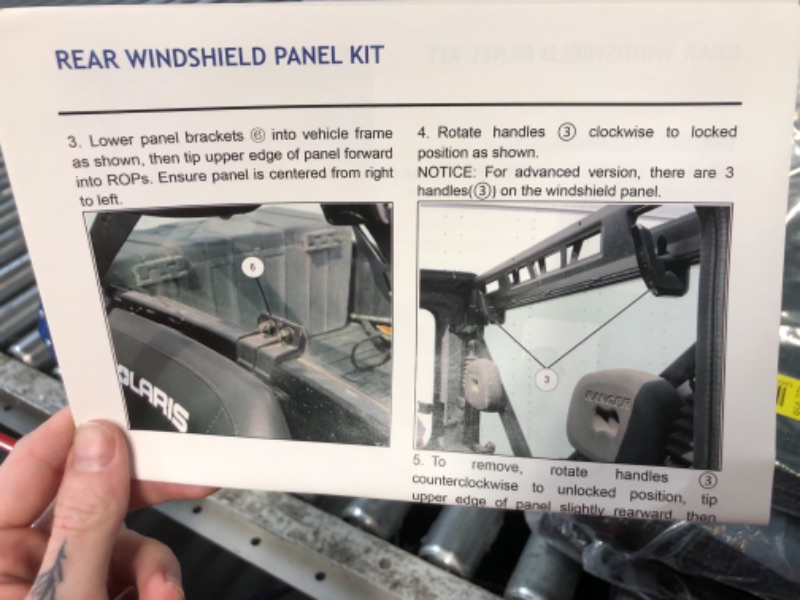 Photo 2 of Ranger 1000 Rear Window, StarknightMT Tinted Back Window Rear Windshield Compatible with Polaris Ranger 1000/ XP 1000/ Crew 2017-2023 Ranger XP 900/ Crew 2013-2019 Heavy Duty