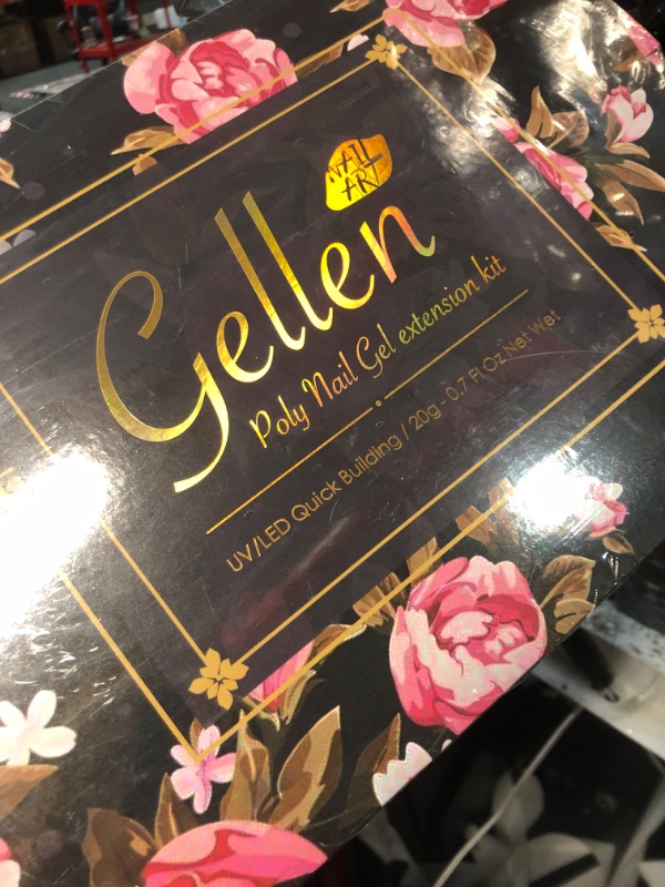 Photo 1 of Gellen Poly Nail Extension Gel Kit 6 Colors Pastel Nude Blue Yellow Poly Nail Gel Kit All In One Kit with Slip Solution Base Top Coat Set Poly Nail Enhancement Manicure Kit Gift for Women Home Salon