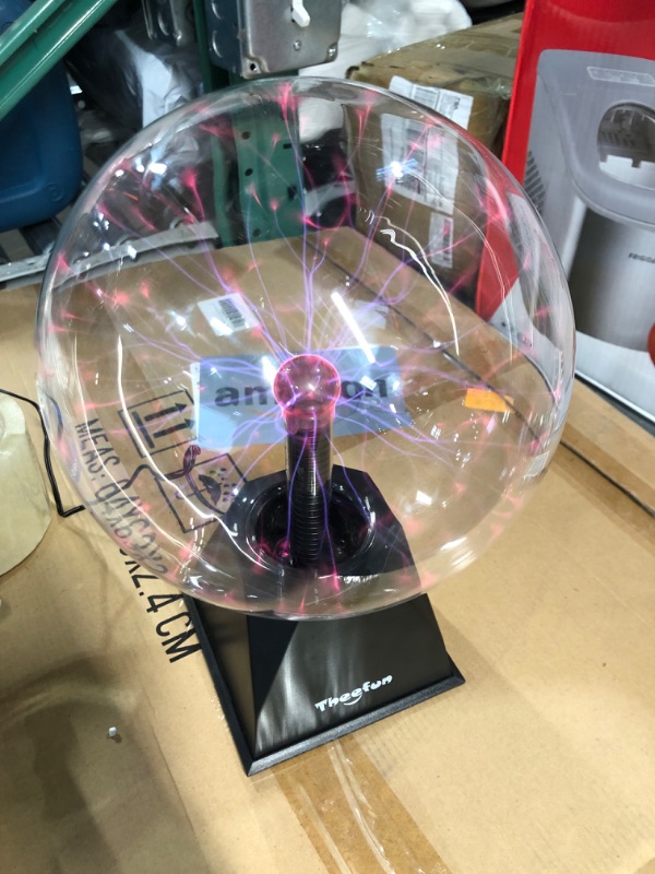 Photo 3 of Plasma Ball, 3 Inch Plasma Lamp, Touch Sensitive Plasma Globe - Theefun USB or Battery Powered Nebula Thunder Lightning, Novelty Toy for Kids, Parties, Prop, Bedroom, Home, Decoration, Christmas Gifts