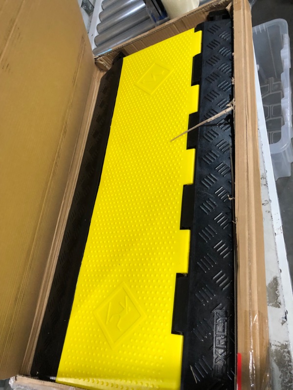 Photo 2 of CXRCY Cable Ramp 1 Pack of 5 Channel PVC Rubber Cable Protector,18000lbs Capacity Heavy Duty Speed Bumps 