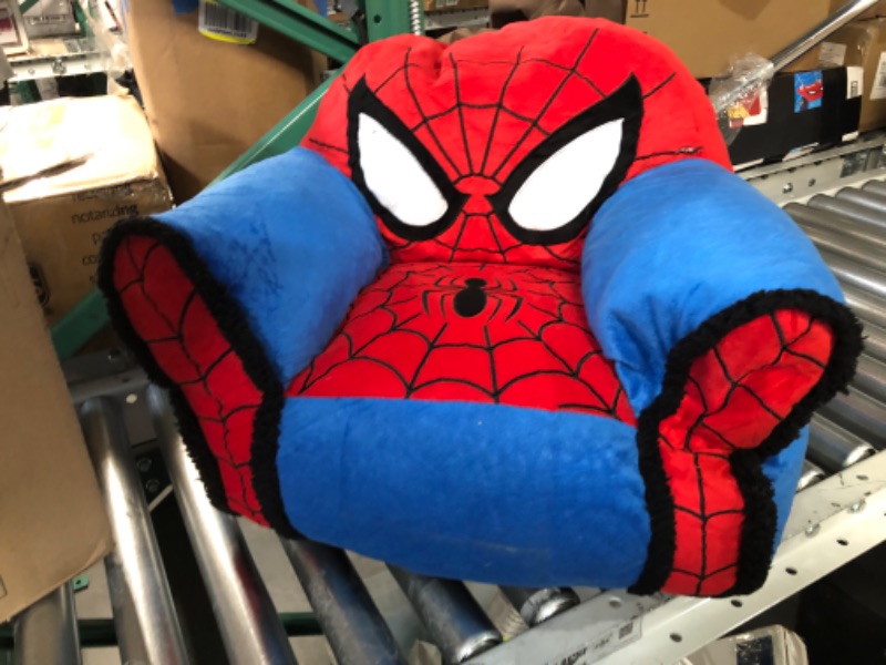 Photo 2 of Idea Nuova Marvel Spiderman Figural Bean Bag Chair with Sherpa Trim, Ages 3+, Red