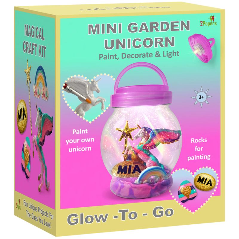 Photo 1 of Mini Unicorn Garden with Paintable Unicorn Toy, Rock Painting & Clay Arts and Crafts for Girls & Boys