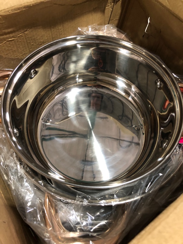 Photo 3 of (incomplete item) Silver Pots and Pans Set with lids-8 Piece Luxe Silver 304 Stainless