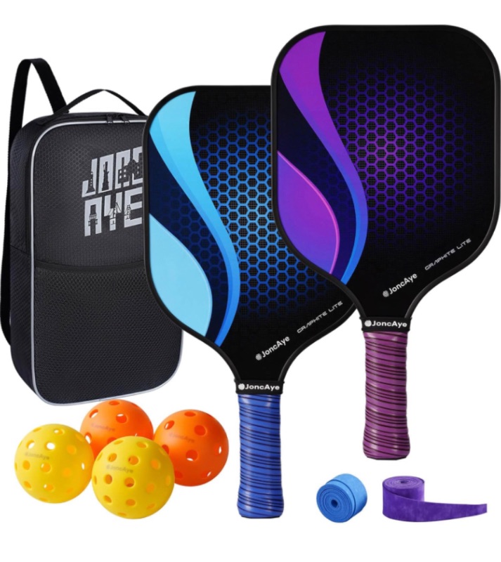 Photo 1 of **NOT EXACT SAME AS STOCK PHOTO** Pickleball-Paddles-Set of 4 or 2 Rackets with Balls and Bag