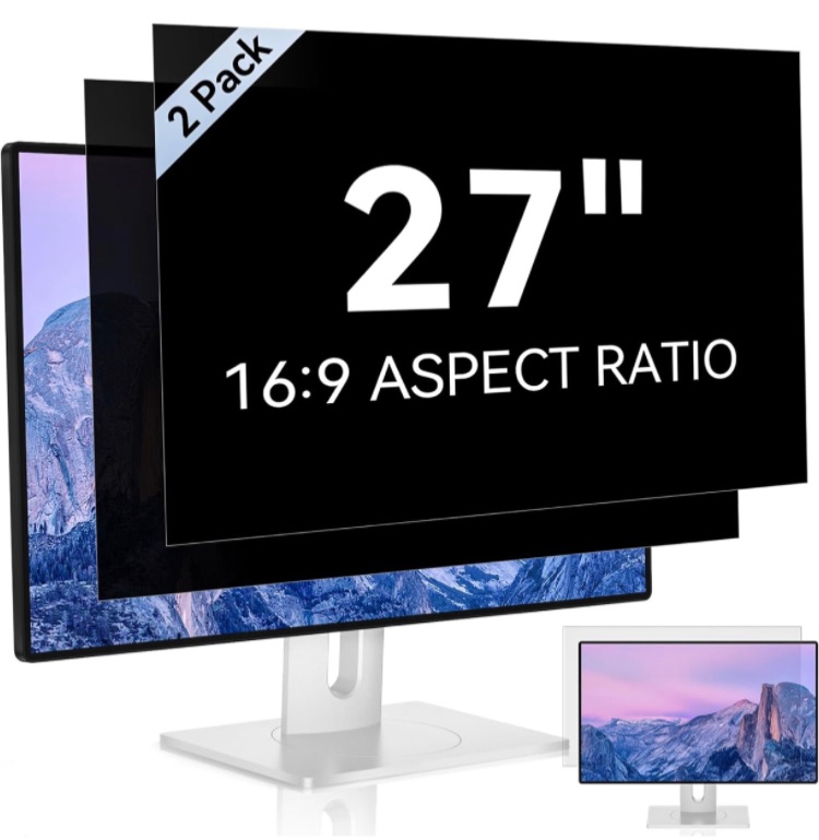 Photo 1 of [2 Pack] 27 Inch Computer Privacy Screen for 16:9 Aspect Ratio Widescreen Monitor