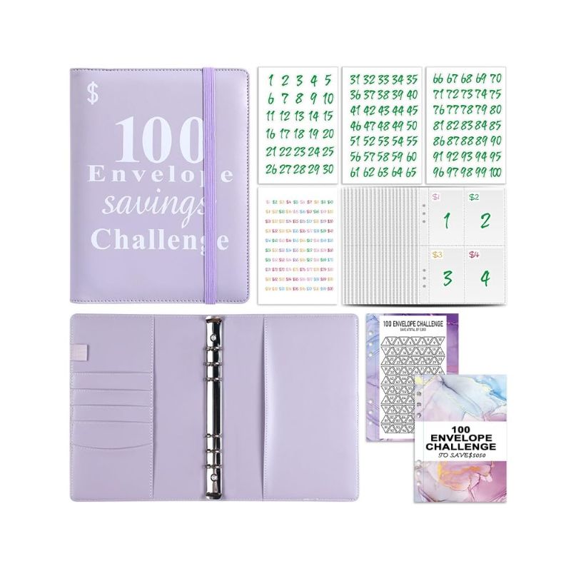 Photo 1 of 100 Envelopes Money Saving Challenge Book Budget Planner 100 Envelope Challenge Binder Money Saving Binde