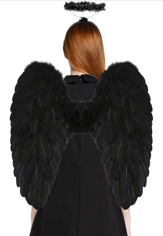 Photo 1 of Angel Wings and Halo for Adult Feather Angel Wings Costume 