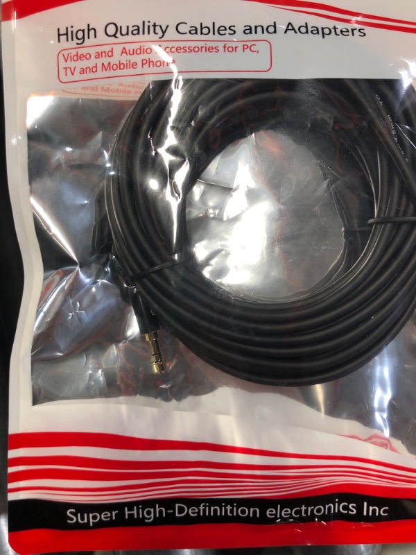 Photo 2 of 3.5mm Auxiliary Audio Stereo Cable 30 Feet, Long Male to Male Aux Cord