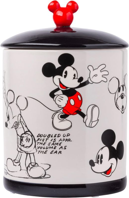 Photo 1 of Silver Buffalo Vintage Mickey Mouse Sketches Ceramic Canister Snack Cookie Jar (Large)