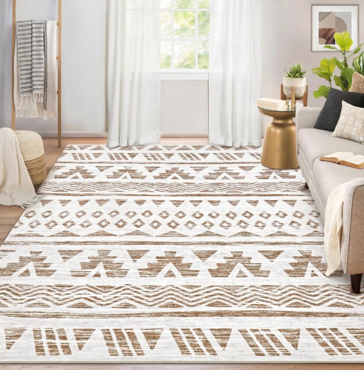 Photo 1 of Area Rug Living Room Carpet: 5x7 Large Moroccan Soft Fluffy Geometric
