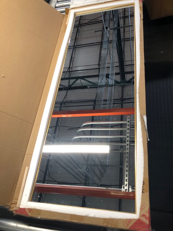 Photo 2 of Full Length Floor Mirror with Stand 47"x16" Large Wall Mounted Full Body Mirror Horizontal/Vertical Bedroom Mirror