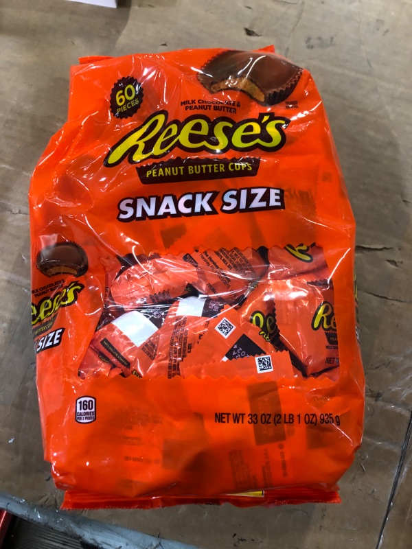 Photo 2 of * NON REFUNDABLE, BB. DATE IN PHOTOS * REESE'S Milk Chocolate Peanut Butter Snack Size, Gluten Free, Individually Wrapped Cups Candy Bulk Bag, 33 oz (60 Pieces) Peanut Butter 2.06 Pound (Pack of 1)