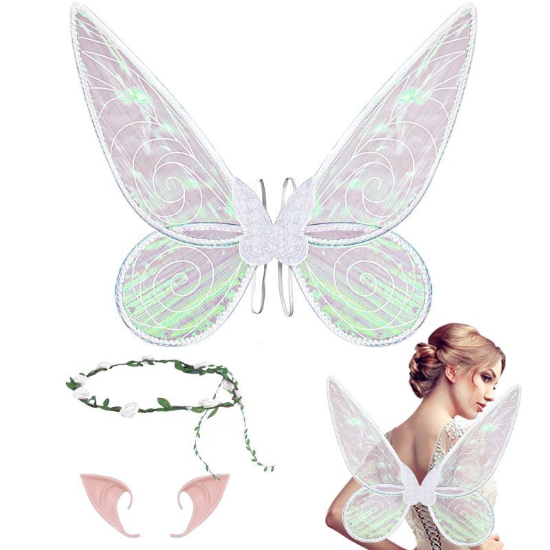 Photo 1 of * BUNDLE OF TWO, NO RETURNS *  * Jackcell Fairy Wings for Adults, Butterfly Wings for Women girls, Halloween Costume Angel Wings Dress Up Cosplay Party White