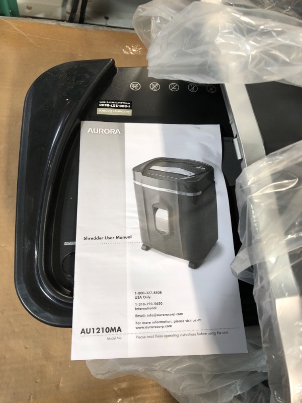 Photo 2 of Aurora AU1210MA Professional Grade High Security 12-Sheet Micro-Cut Paper/ CD and Credit Card/ 60 Minutes Continuous Run Time Shredder