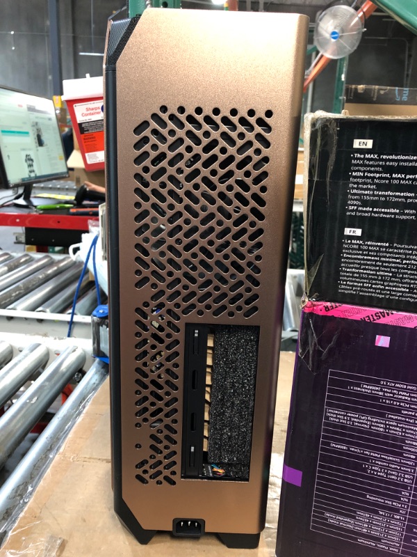 Photo 5 of Cooler Master NCORE 100 MAX Bronze ITX SFF Tower Case, Custom 120mm AIO, 850W SFX Gold ATX3.0 PSU, 4 Slot GPU, Vertical Mount GPU, PCIe 4.0 Riser, Anodized Aluminum, USB Type C (NR100-ZNNN85-SL0)