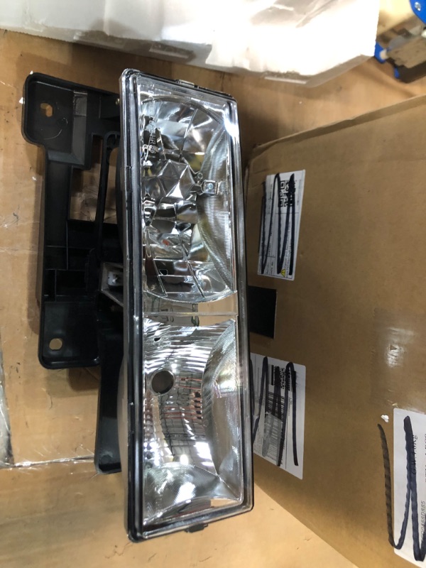 Photo 3 of ADCARLIGHTS Headlight Assembly, Chrome Housing with Clear Reflector Headlamp Replacement Pair 