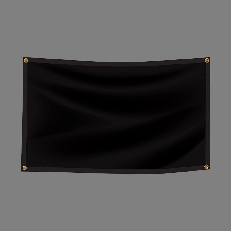 Photo 1 of BannerBuzz Vinyl Banner, 11 oz, Hemmed Edges with Grommets, Single Sided Print, Full (4' W X 2' H, Black) 