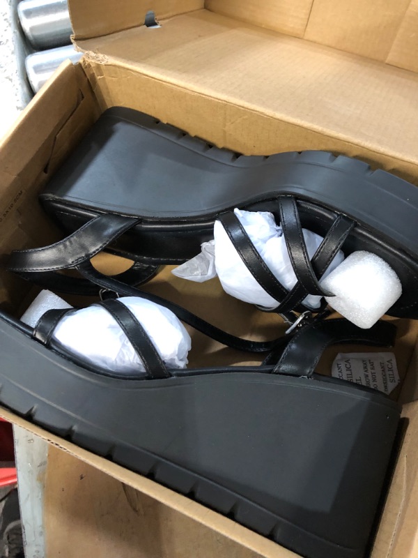 Photo 1 of * SEE NOTES * Juliet Joly Women's Platform Wedges Square Open Toe Wedge heel Sandals Strappy Buckle Ankle Strap Toe Ring Waterproof Summer Platform Beach Sandal 6 Pink