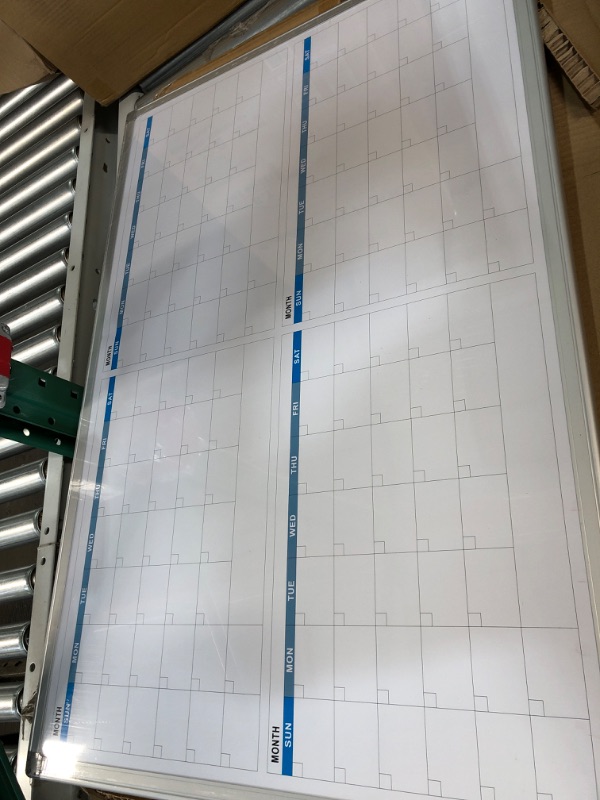 Photo 2 of MAKELLO Large Magnetic Dry Erase Calendar Whiteboard Quarterly for Home, Bedroom, Office, Classroom, 4 Months, 36x24 in 90X60cm 4-months