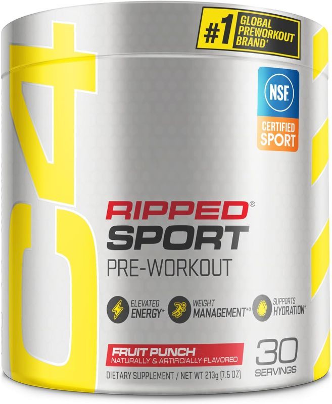 Photo 1 of * NON REFUNDABLE * C4 Ripped Sport Pre Workout Powder Fruit Punch - NSF Certified for Sport + Sugar Free Preworkout Energy Supplement for Men & Women | 135mg Caffeine | 30 Servings