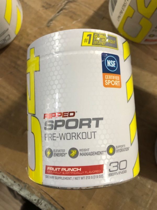 Photo 2 of * NON REFUNDABLE * C4 Ripped Sport Pre Workout Powder Fruit Punch - NSF Certified for Sport + Sugar Free Preworkout Energy Supplement for Men & Women | 135mg Caffeine | 30 Servings