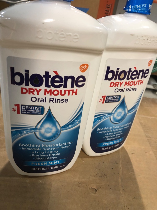 Photo 2 of * BUNDLE OF TWO, NO RETURNS * Biotene Oral Rinse Mouthwash for Dry Mouth, Breath Freshener and Dry Mouth Treatment, Fresh Mint - 33.8 fl oz