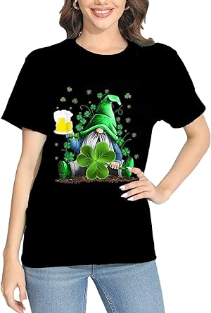 Photo 1 of ( SIZE XL ) St Patricks Day Shirt Women Funny Crewneck Irish Shamrock Print Pullover Holiday T-Shirt