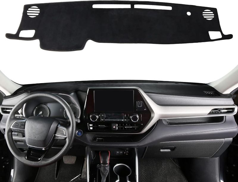 Photo 1 of Dashboard Cover Custom Fit for Toyota Highlander 2020 2021 2022 2023,Dash Cover Mat Non-Slip Car Sunshade Protective Pad,Soft Flannel Material,Anti-Glare,Anti-Reflection(Without HUD)