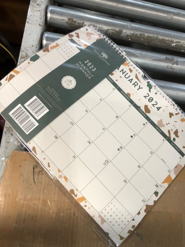 Photo 2 of 2023-2024 Academic Speckles Spiral Weekly Calendar by Bright Day, 15" x 11.5", Twin Wire Binding, 18 Months, Jul 2023 - Dec 2024