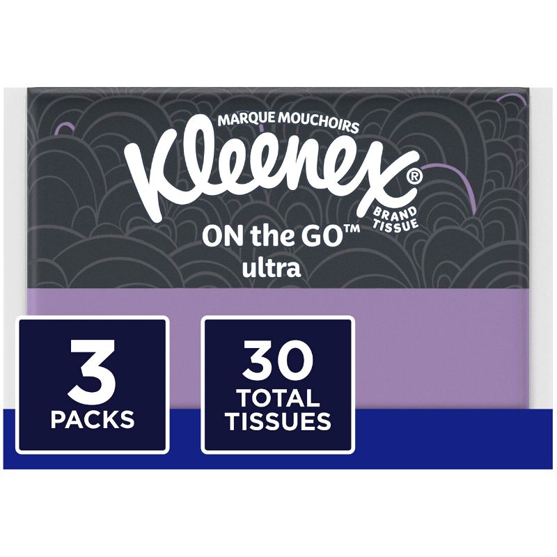 Photo 1 of * BUNDLE OF 5, NON REFUNDABLE * Kleenex Facial Tissues, On-The-Go Slim Pack, Travel Size, 10 Count (Pack of 3)