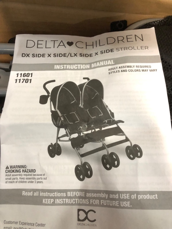 Photo 4 of Delta Children City Street LX Side by Side Stroller, Grey