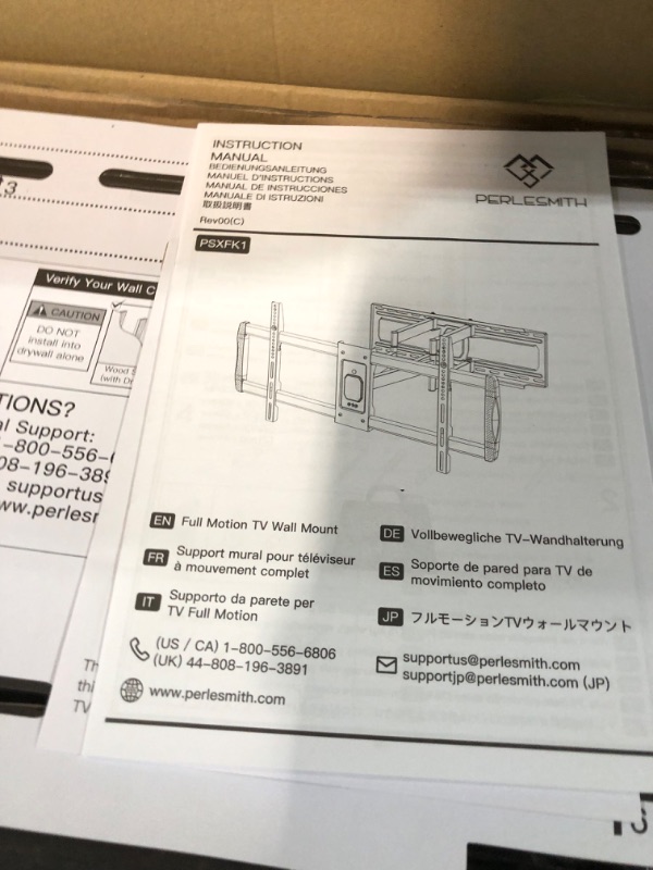 Photo 4 of PERLESMITH Full Motion TV Wall Mount for 50”-90” TVs, TV Mount Bracket Dual Articulating Arms Swivel Extension tilt up to 165lbs, Max VESA 800x400mm , Fits 16”18” to 24" Studs, PSXFK1