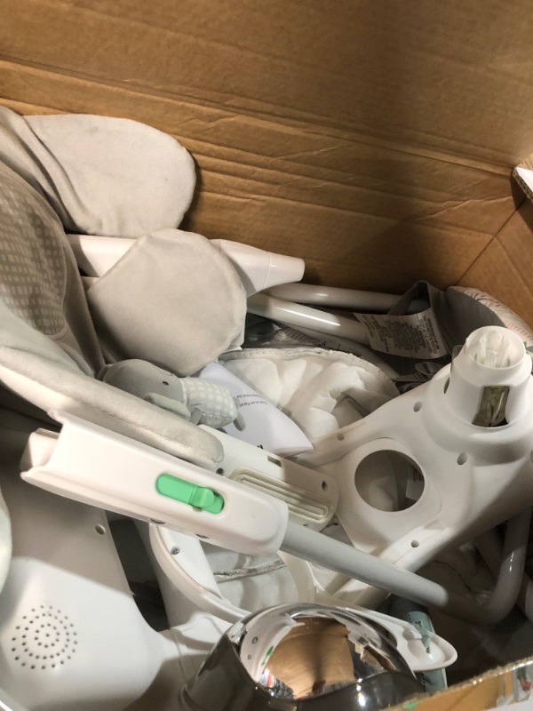 Photo 3 of **NONREFUNDABLE**FOR PARTS OR REPAIR**SEE NOTES**
Ingenuity InLighten 5-Speed Baby Swing - Swivel Infant Seat, 5 Point Safety Harness, Nature Sounds, Lights - Van Elephant