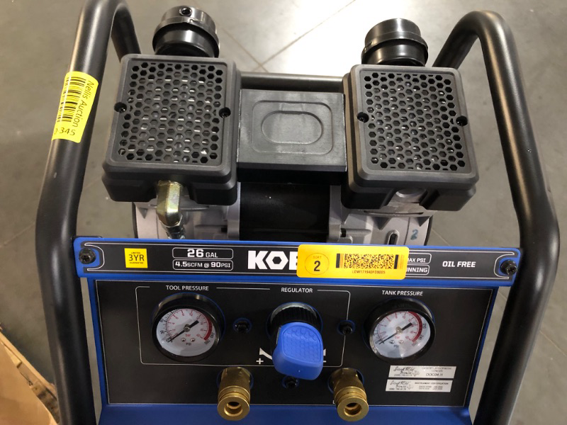 Photo 1 of (READ FULL POST) Kobalt QUIET TECH 26-Gallon Portable Electric 150 PSI Vertical Quiet Air Compressor
