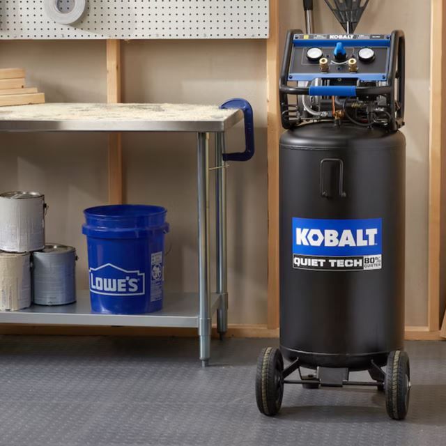 Photo 6 of (READ FULL POST) Kobalt QUIET TECH 26-Gallon Portable Electric 150 PSI Vertical Quiet Air Compressor
