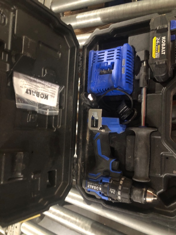 Photo 2 of ***PARTS ONLY******NON REFUNDABLE***
Kobalt XTR 24-volt 1/2-in Keyless Brushless Cordless Drill (1-Battery Included, Charger Included and Hard Case included)