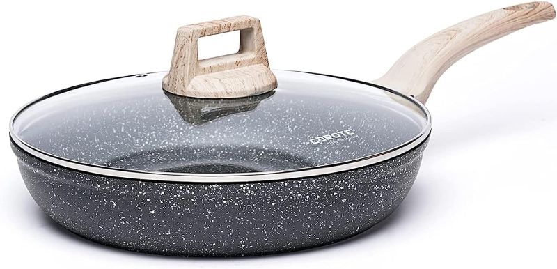 Photo 1 of (READ FULL POST) CAROTE Nonstick Frying Pan Skillet,Non Stick Granite Fry Pan with Glass Lid, Egg Pan Omelet Pans, Stone Cookware Chef's Pan, PFOA Free (Classic Granite, 10-Inch)
