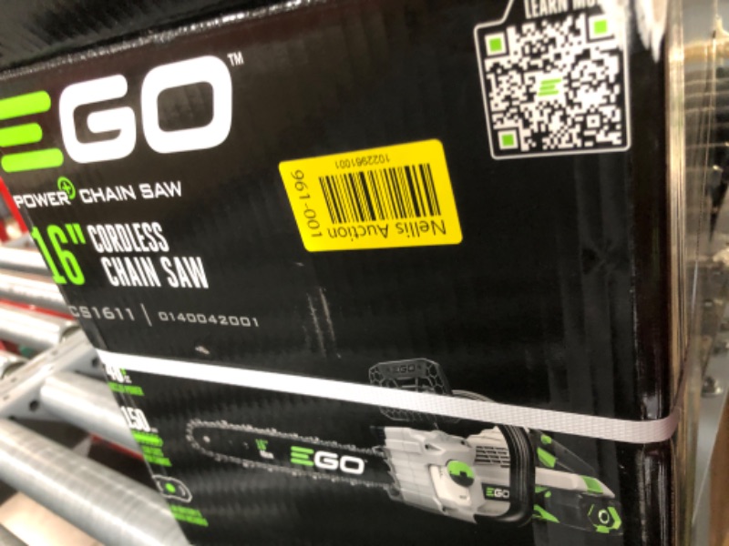 Photo 2 of ***USED - DIRTY - POWERS ON - UNABLE TO TEST FURTHER - SEE PICTURES***
EGO Power+ CS1610 16-Inch 56V Lithium-ion Cordless Chainsaw-Battery and Charger Not Included, Black