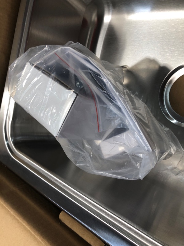 Photo 1 of ***USED - LIKELY MISSING PARTS - UNABLE TO VERIFY FUNCTIONALITY***
33 in. Drop-in 50/50 Double Bowl 20 Gauge Stainless Steel Kitchen Sink with Pull-Out Faucet
