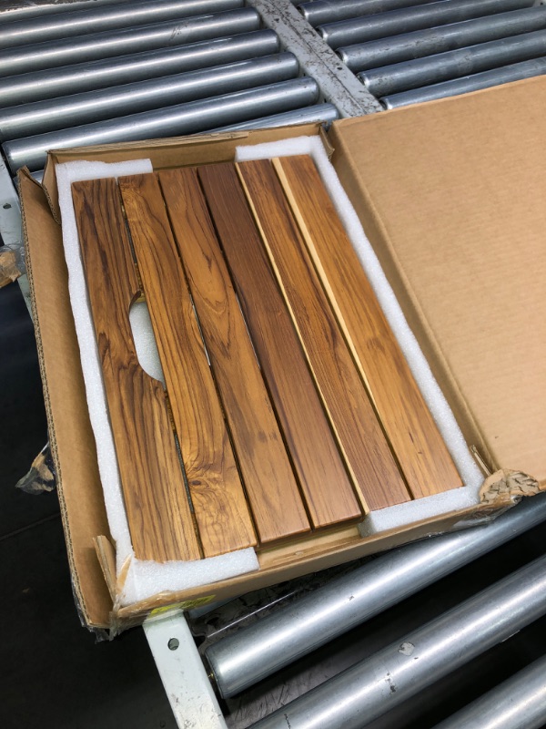 Photo 2 of (READ FULL POST) NNN Teak Shower Mat, 1.6" thick, 400-lb capacity, with armrests, Indonesian teak. (20 in Long x 13 in Wide)
