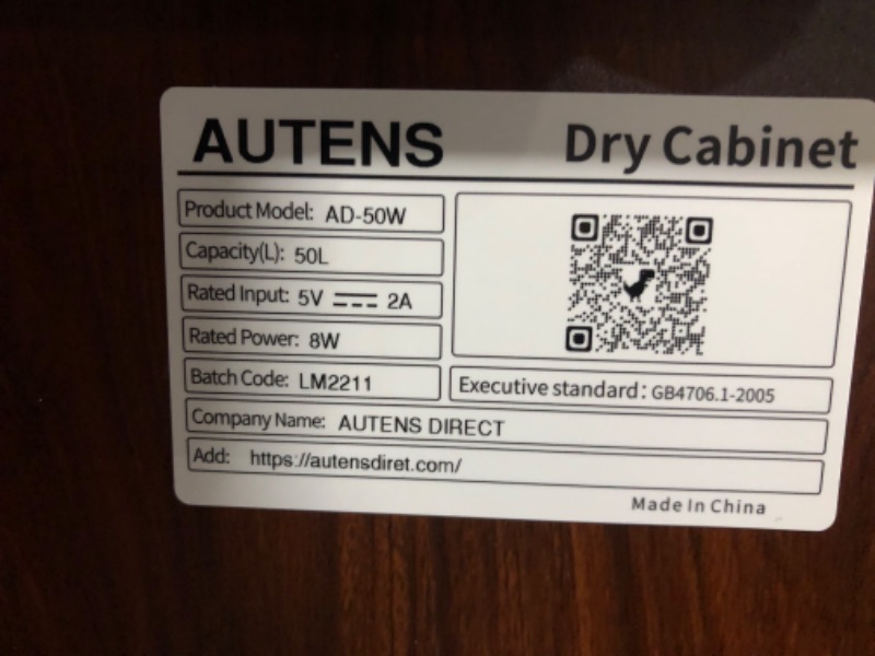 Photo 9 of ***NONREFUNDABLE - MAJOR DAMAGE - NOT FUNCTIONAL - FOR PARTS ONLY - SEE COMMENTS***
AUTENS 50L Dehumidifying Dry Cabinet Box, Wood grain Design Digital Control Noiseless and Energy Saving, for Camera Lens and Electronic Equipment Storage,Temperature Humid