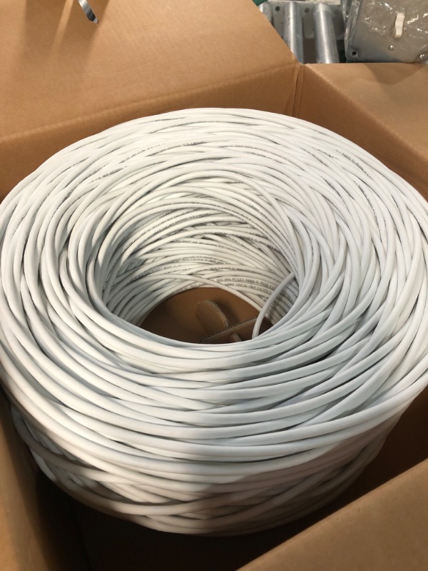 Photo 3 of fast Cat. Cat 6 Ethernet Cable 1000ft - 23 AWG, CMR, Insulated Solid Bare Copper Wire, Noise Reducing Cross Separator - 550MHZ / 10 Gigabit Speed UTP LAN Cat6 Cable  (White)