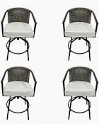 Photo 1 of [READ NOTES]
allen + roth Sedgebrook Set of 4 Wicker Charcoal Grey Steel Frame Swivel Balcony Chair 