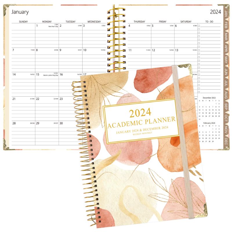 Photo 1 of  BUNDLE OF 2 NO REFUND, 2024 Planner - Weekly Monthly Planner 2024,Jan.2024-Dec.2024,6.3x8.5 Academic Agenda Planner