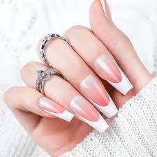 Photo 1 of  BUNDLE OF 2, NO REFUND French Gel Nails - Soft Gel Black French Tip Press on Nails, Stiletto Nail Tips False Nails