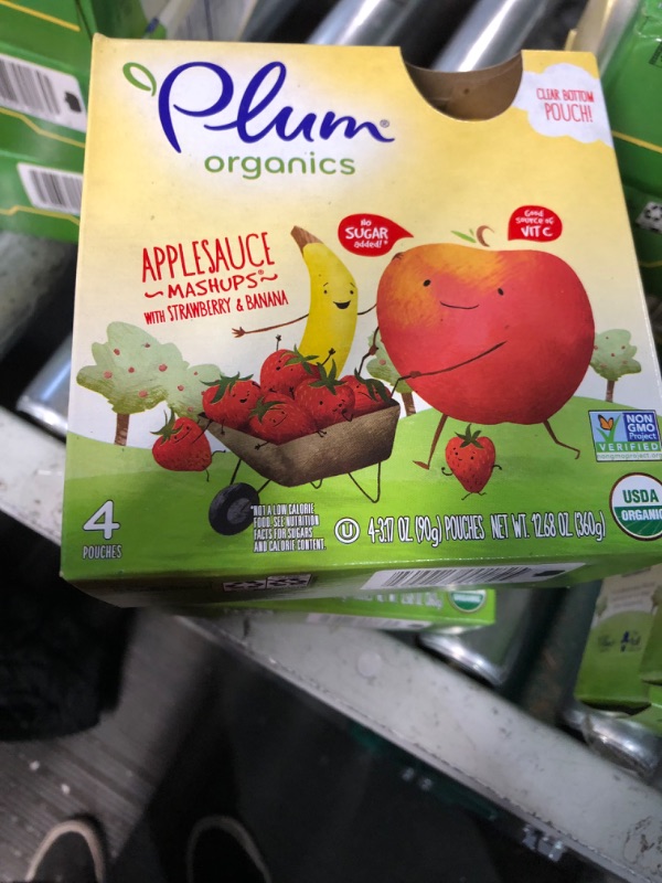 Photo 2 of ** SEE NOTES**NON REFUNDABLE Plum Organics | Smoothie Mashups | Organic On-The-Go Squeeze Kids Snacks | Applesauce, Strawberry & Banana | 3.17 Ounce Pouch (12 Total)