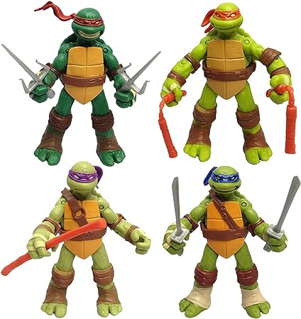 Photo 1 of 4 pcs Turtle Action Figures Toys,Turtle Movie Character Classic Model Birthday,Turtle 6 Figure Toys for Table Pieces,Birthday Gifts (4.7-5 inches)
