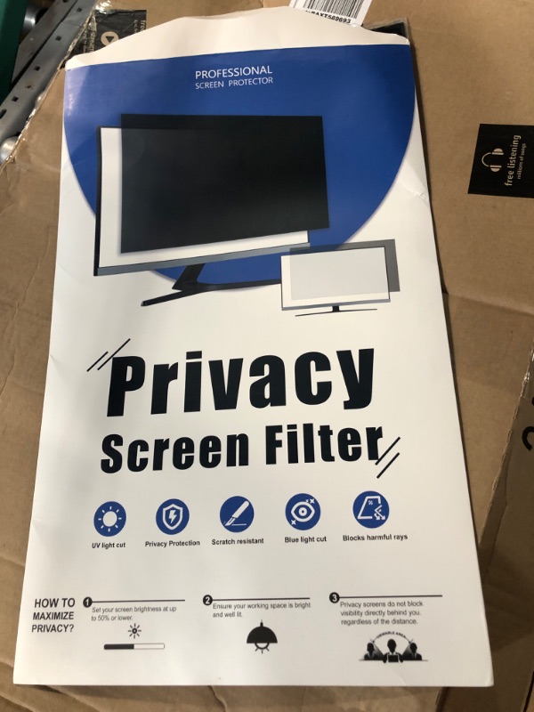 Photo 4 of [2 Pack] 24 Inch Computer Privacy Screen for 16:9 Aspect Ratio Widescreen Monitor, Eye Protection Anti Glare Blue Light Computer Monitor Privacy Filter, Removable Anti-Scratch 24in Protector Film [2 Pack] 24'' Privacy Screen (16:9)